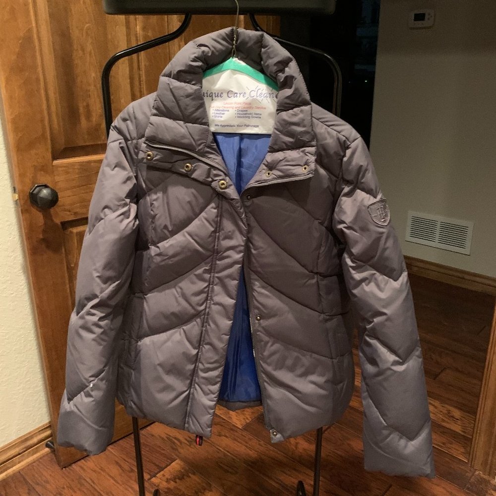 Tommy Hilfiger Dark Grey Puffer Jacket - Women's Size Medium